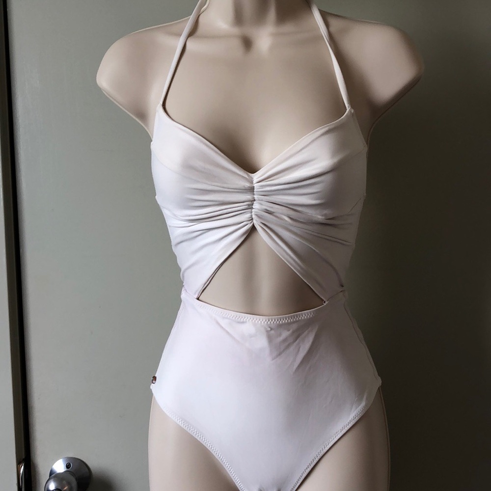 Kore Swim White Flora Cutout One Piece Swimsuit